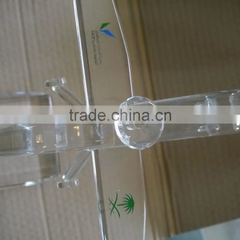 Noble Customized Made Crystal Airplane model With Logo and Text Engraved Free