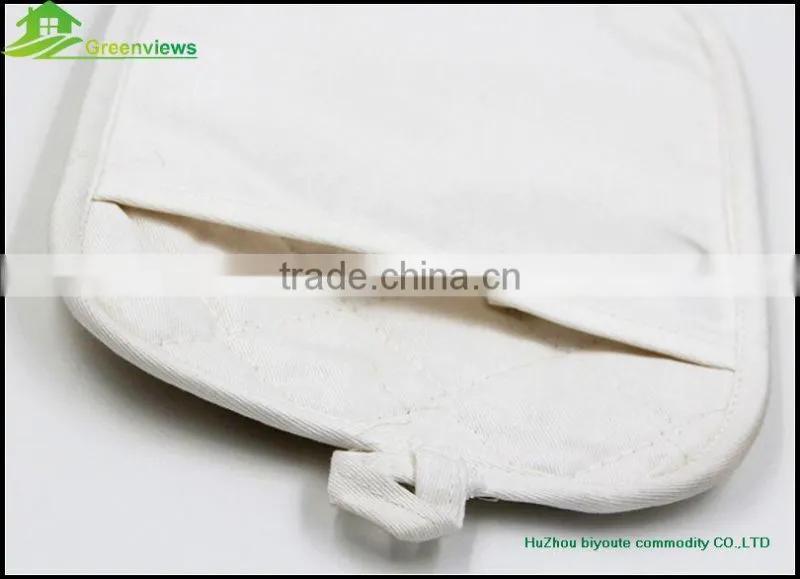 promotion customized white printed polyester kitchen thick pot holder