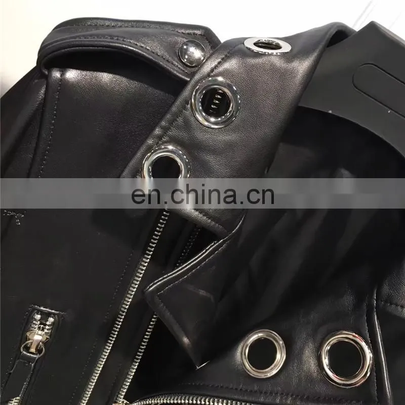 Custom Design Women Black Leather Jacket Custom Made Leather Jacket