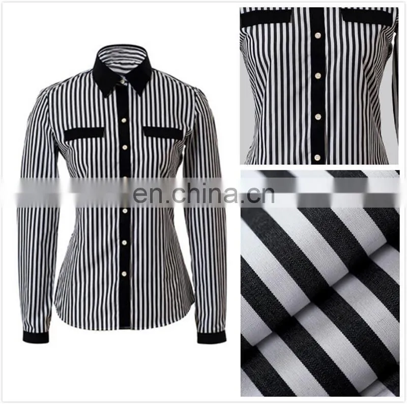 Classical black and white stripe ladies blouse or tops