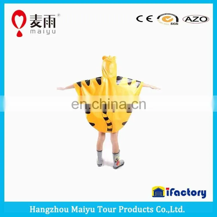 Custom Design Colorful Polyster Children Raincoat