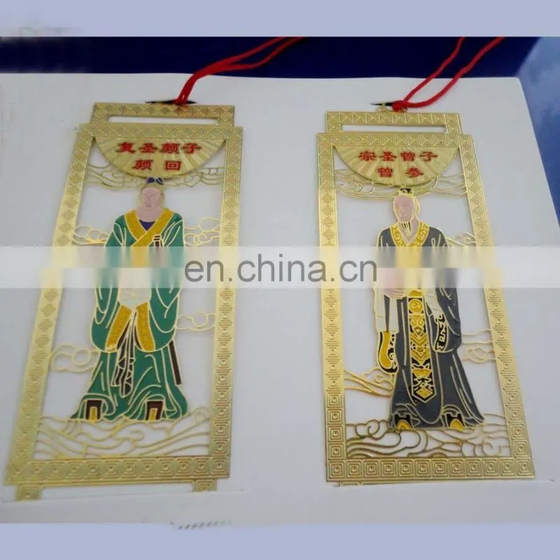 brass material etching crafts custom metal bookmark