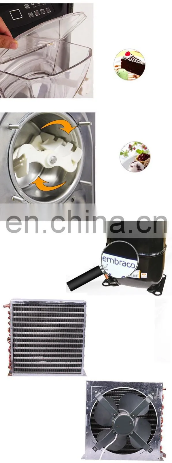 QB18T 16-20L/H Desktop Hard Ice Cream Machine