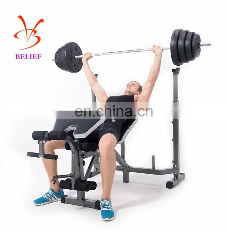 Adjustable Squat Rack With Weightlifting Bench Press