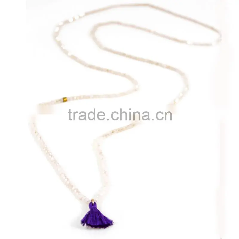 Handmade wooden beads tassel necklace custom wood bead necklaces
