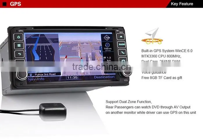 Erisin ES7603M 2 Din 7 Inch Car DVD Player PB-Sreach for Corolla
