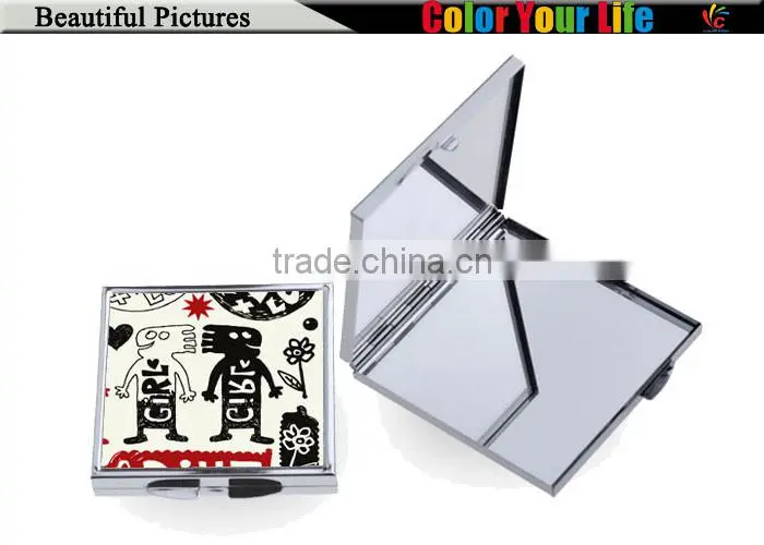 Cheap Sublimation Blank Compact Printable Portable Metal Dressing Mirror