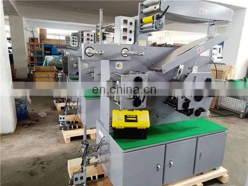 UGS31S 3 plus 1 color Automatic portable apparel clothing label flexo Printing machine, Roll to roll fabric ribbon printer