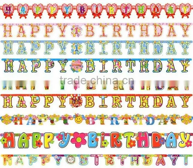 Hot Sale Happy Birthday Letter Banner With Multi-Language, and different designs