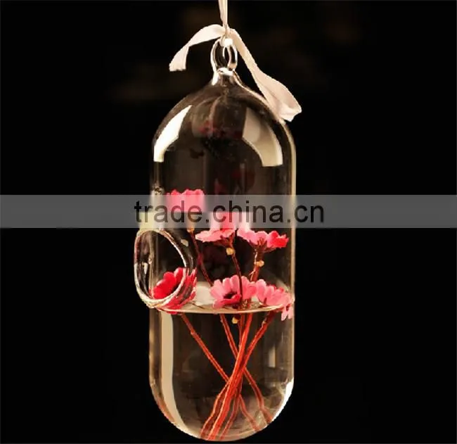 hanging glass flower water vase glass terrariums wholesale