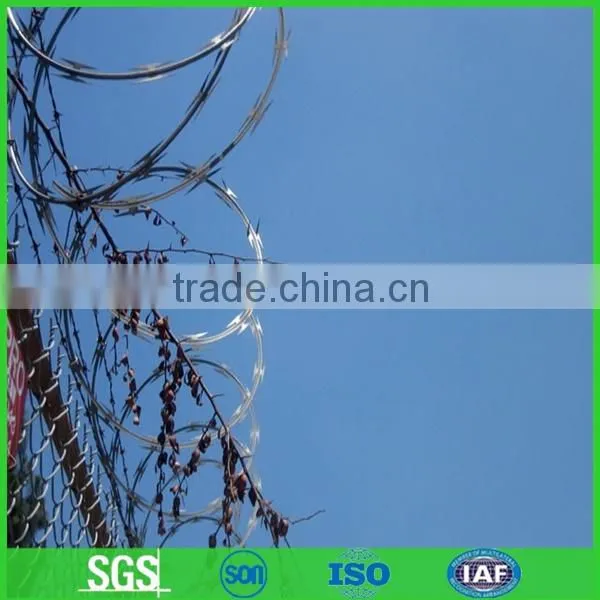 Galvanized razor wire barbed wire/cheap galvanized razor barbed wire bto-22 30 cbt-60 65(ISOfactory)