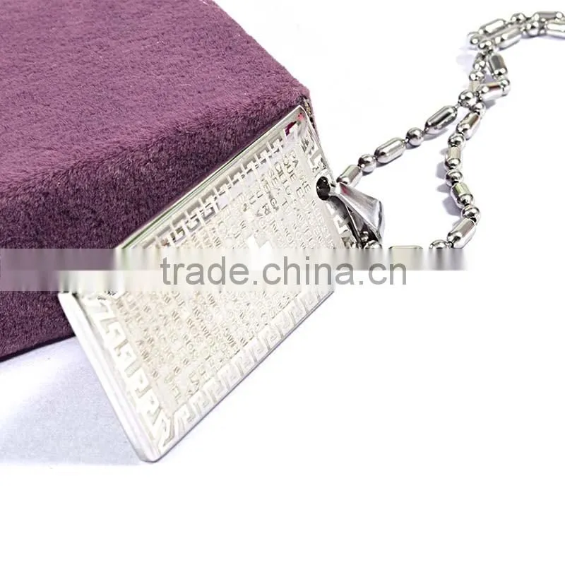 Engrave custom 316L Steel Crossing Men Fashion Pendant Style Tag Pendant