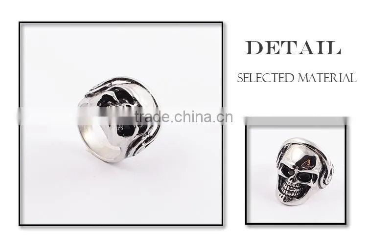 Cheap wholesale men silver stainless steel cheap biker rings