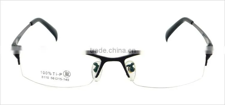 Fashion men semi-rimless pure titanium optical glasses frame
