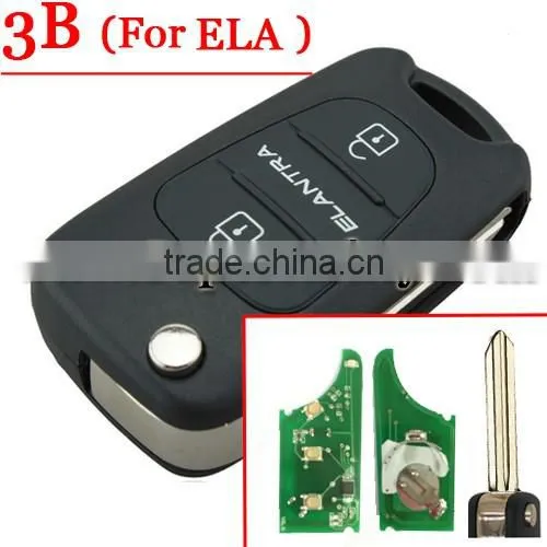 Best Quality 3 Button Flip Remote Key 433/315mhz W/O Chip For Hyn Elantra