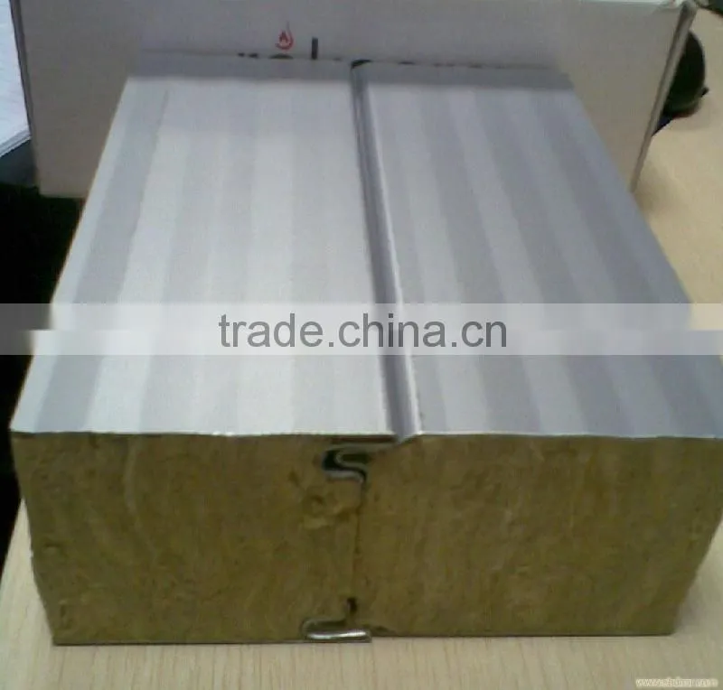 z lock/t&g/pu edged rock wool sandwich panel