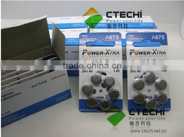 hearing aid battery A312 A10 A675 A13 1.4V coin cell