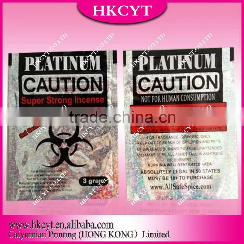 3g 10g Caution herbal incense bag