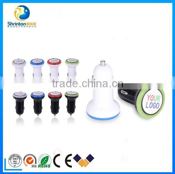 Factory Price Dual custom micro usb car charger adapter with 2 ports 5V 1A & 5V 2.1A