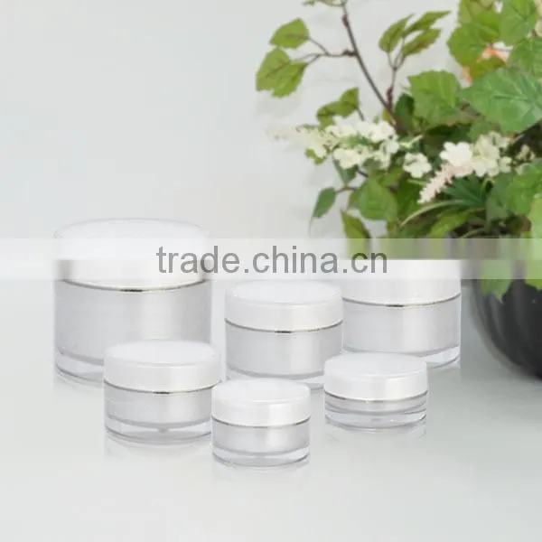 2015 Popular Acrylic Plastic Cream Jar with Screw Top Lid 15g 30g 50g 80g 100g 200g