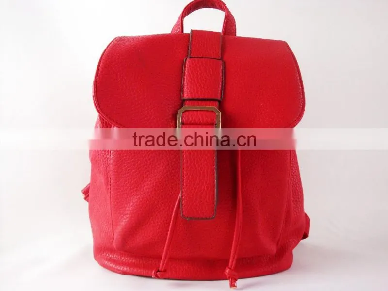 2015 Fashion Hot Selling PU Leather Backpack Popular Red Leather Backpack