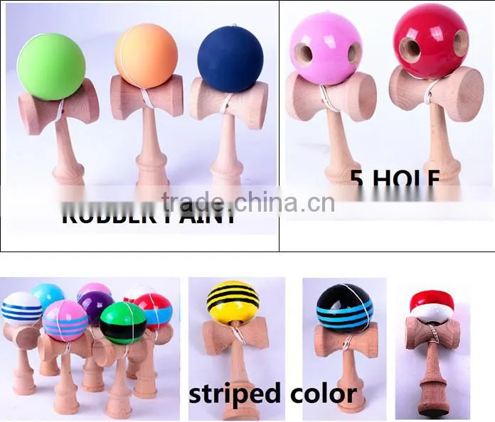 High quality wholesale wooden rubber paint kendama toy