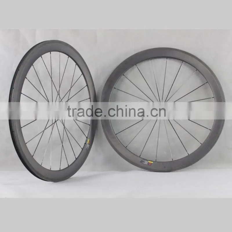 2016 ICAN BIKE high quality 700C 50mm clincher tubeless ready carbon bicycle wheels road bike wheel with R36 carbon hub 50C