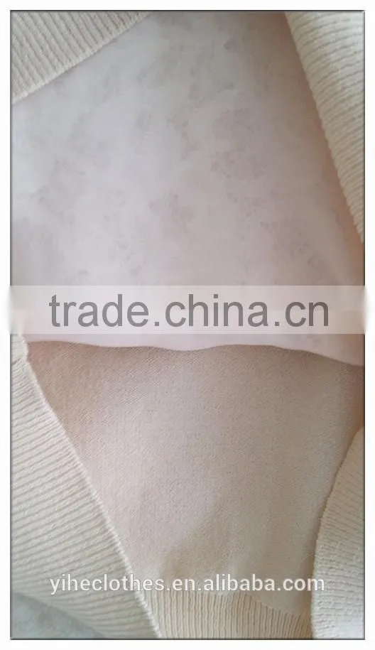 2015 women knitting ladies' blouse short sleeve beaded round neck pullover with lace patchwork
