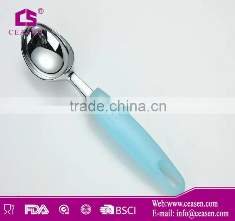 Stainless steel ice cream spoon with PP handle