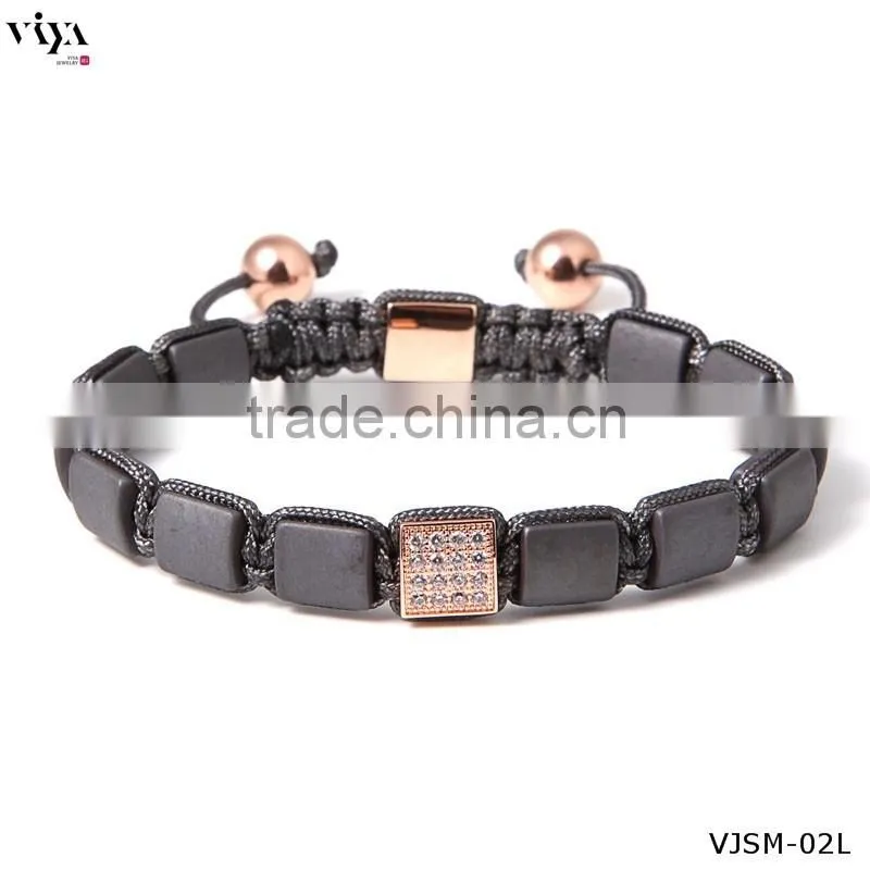 Bracelet Jewelry Charm Square Beads Mens Bracelets with Natural Stone bracelet