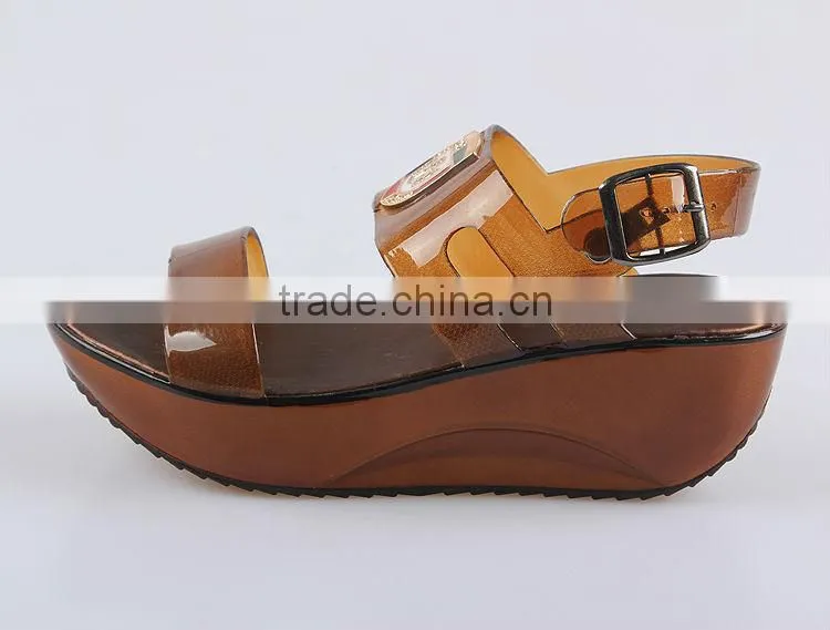QIZHAN new The fashion leisure female sandals Platform Shoes Crystal Sandals Transparent Jelly Sandals