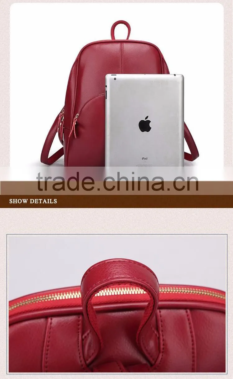 PU leather new fashion backpack multi candy pure colors shoulder bag