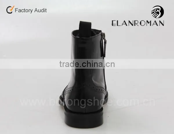 Leather boots men dress boots shoes with zipper