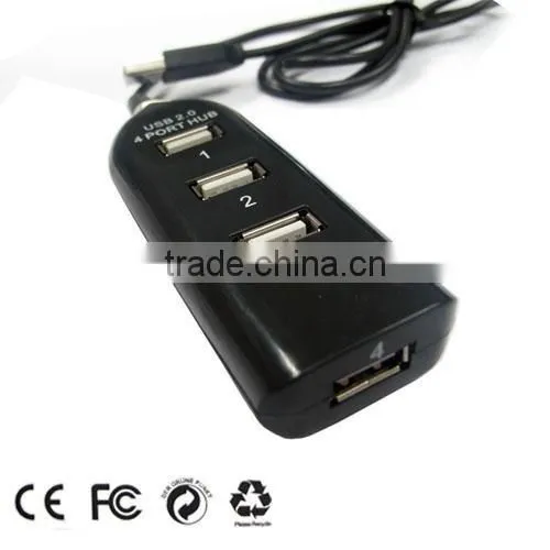 4 Port High Speed Mini USB 2.0HUB For Laptop PC
