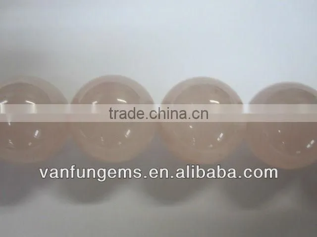 16 inch natural rose quartz round bead