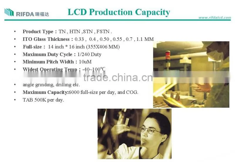High productivity TN transparent lcd panels for sale