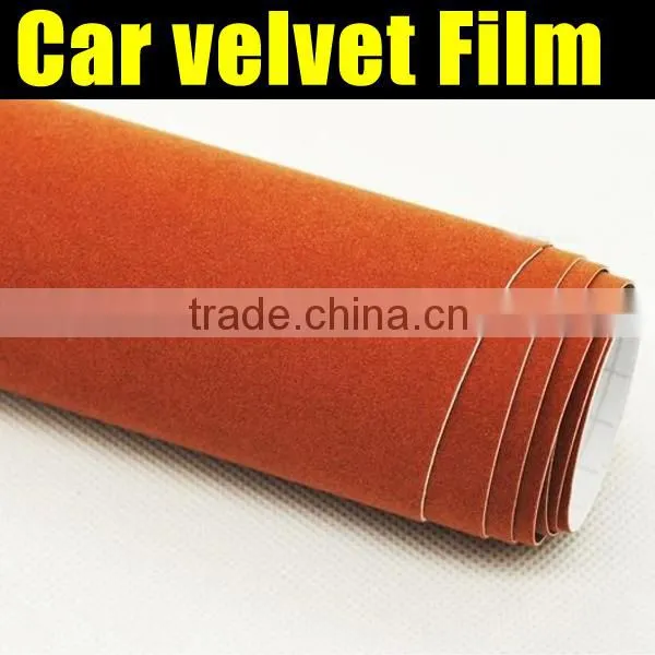 velvet car wrap 1.35*15m red color