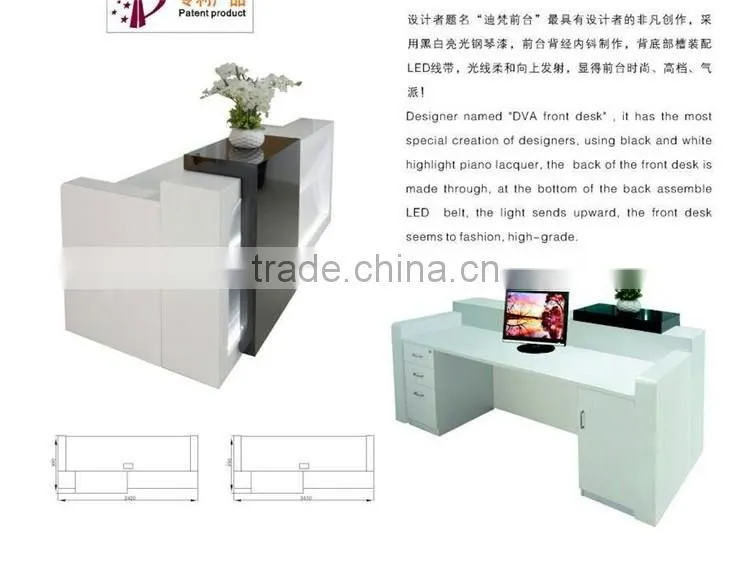 High quality supermarket cashier counter table with LED light inside