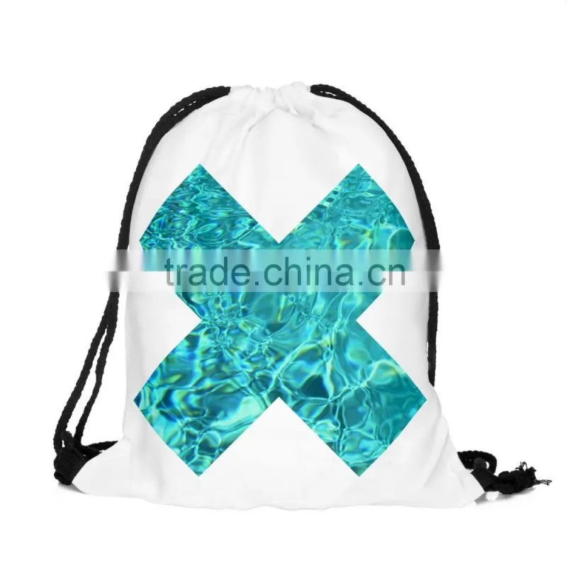 Brand New Hot Sale Custom 3D Print X Promotion Kids Drawstring Backpack Wholesale