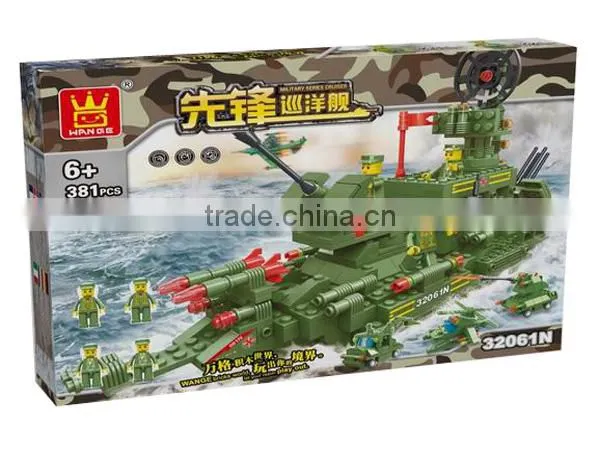 Shantou plastic building blocks military toys for kids boats for sale