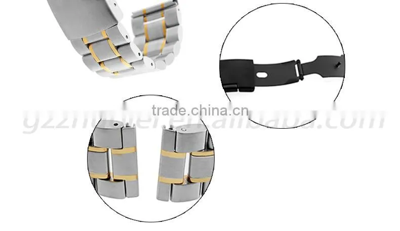 14|16|18|19|20|22|24mm high quality imported stainless steel Watch Band with double click stainless steel buckle