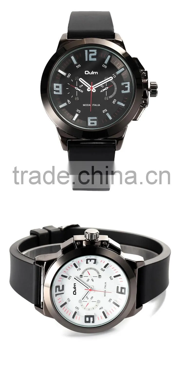 2015 oulm unisex silicone wrist watch for man and women
