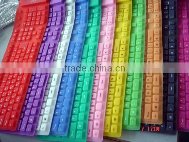 flexible silicon keyboard with round plastic box