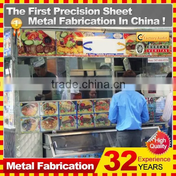 customized made stainless steel street mobile food cart trailer for sale