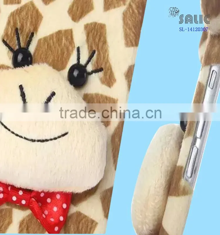 giraffe design plush animal phone case for Apple iPhone 6