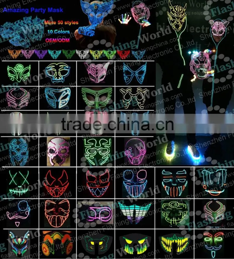 Wireless Fashion masquerade neon party mask, party supplies fashion flashing neon party mask