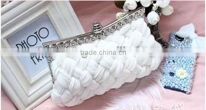 factory sell beautiful woven evening clutch bags vogue cluth bag lady hand bag