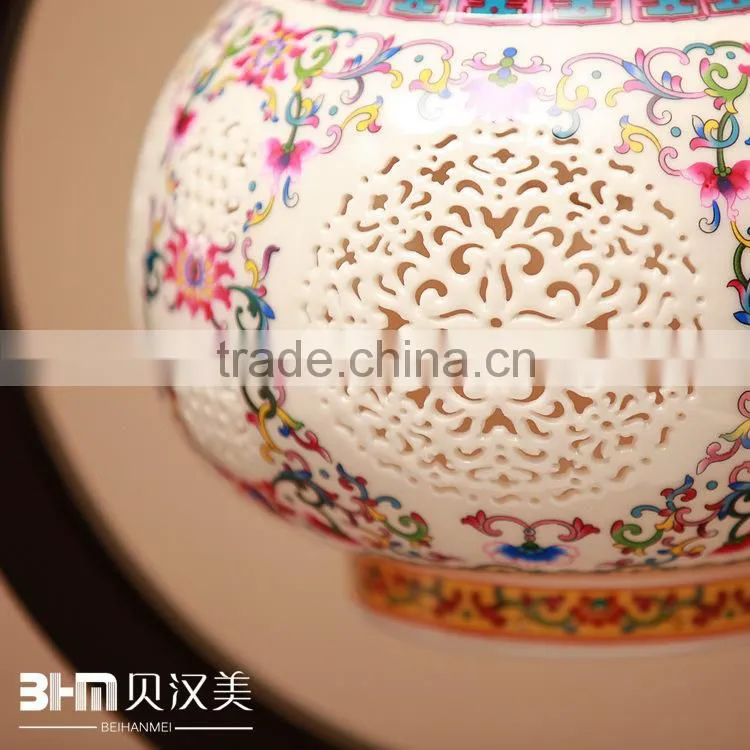 China famille rose wholesale ceramic lamp for home lighting