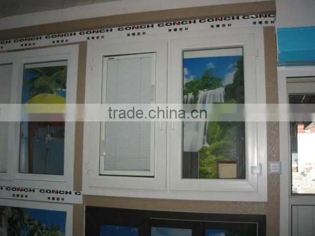 American style pvc windows with built in blind, pvc casement windows