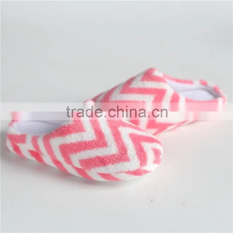 lady jacquard weave coral fleece indoor slipper